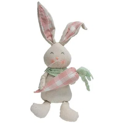 Homegifo *sitting Fabric Bunny With Plaid Carrot