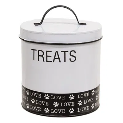 Homegifo Metal Love Paw "treats" Container W/lid