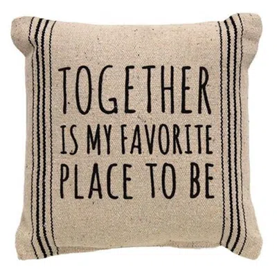 Homegifo Together Is My Favorite Striped Natural Pillow