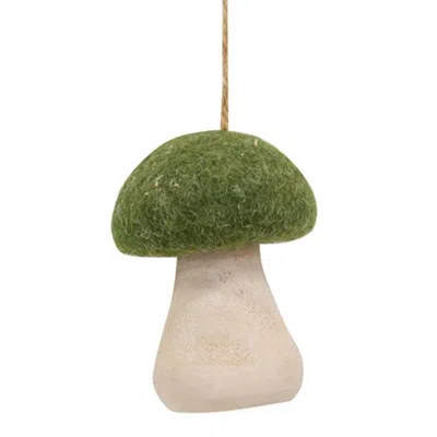 Homegifo Felted Wooden Mushroom Ornament