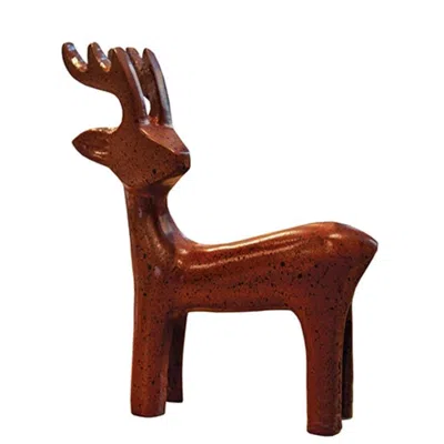 Homegifo Rusty Cast Iron Standing Reindeer Figurine Small