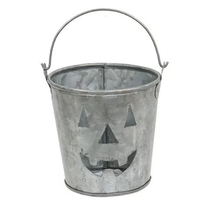 Homegifo Galvanized Jack Face Metal Bucket