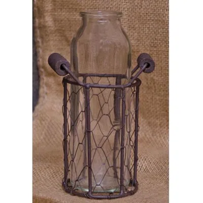 Homegifo Glass Bottle In Basket