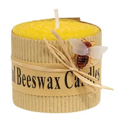 Homegifo Yellow Honeycomb Bee Charm Pillar Candle 2.5" X 2"