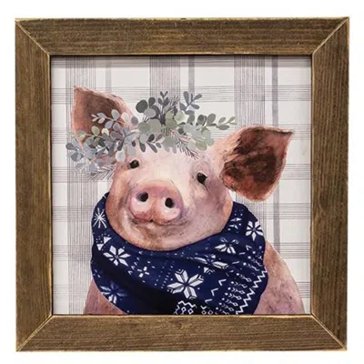Homegifo Yuletide Scrapple Print Brown Stain Frame