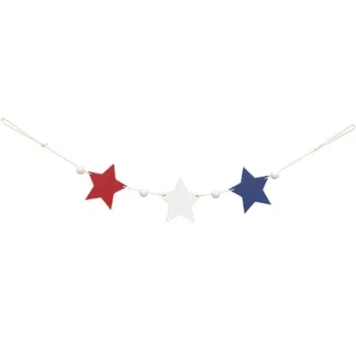 Homegifo Wooden Americana Stars & Beads Mini Garland