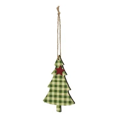 Homegifo *green Plaid Christmas Tree With Star Ornament