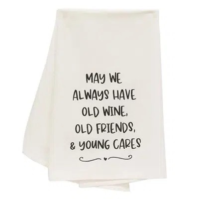 Homegifo *may We Always Have Old Wine Old Friends Dish Towel