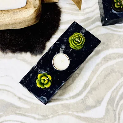 Rock Paradise Orthoceras Candle Holder In Black