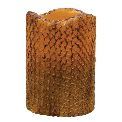 Homegifo Burnt Mustard Honeycomb Timer Pillar