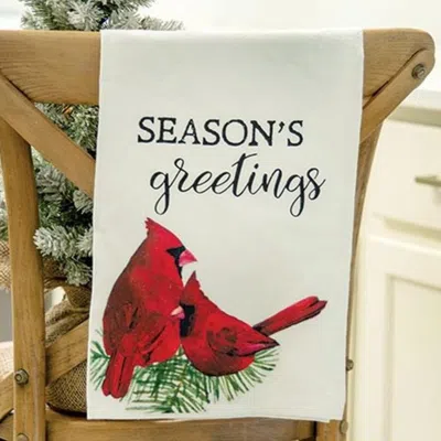 Homegifo Season's Greetings Cardinal Dish Towel