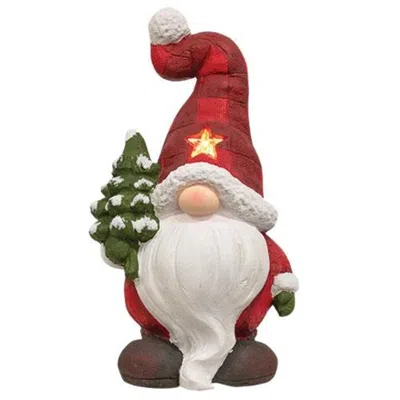 Homegifo Light Up Plaid Santa Gnome W/tree