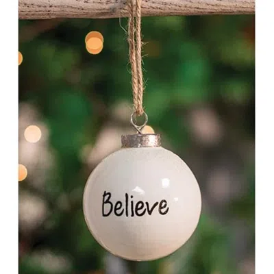 Homegifo White Ceramic Ornament "believe"