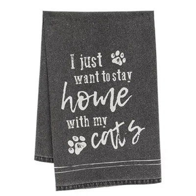 Homegifo *i Just Want To Stay Home With My Cats Dish Towel