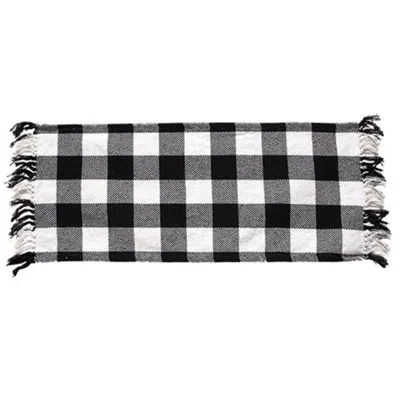 Homegifo Black & White Buffalo Check Short Runner
