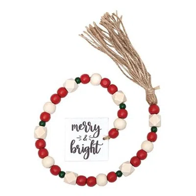 Homegifo *merry & Bright Tassel Garland W/red/wht Beads