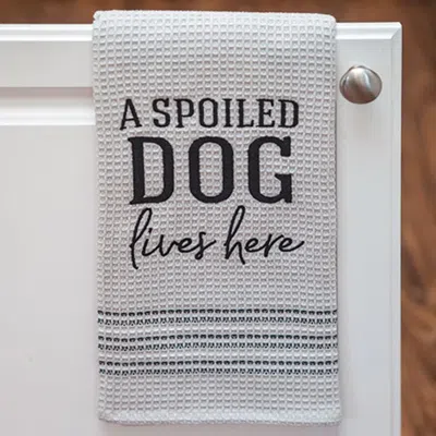 Homegifo A Spoiled Dog Lives Here Dish Towel