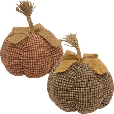 Homegifo *large Country Plaid Pumpkin 2 Asstd.
