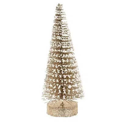 Homegifo Champaign White Glitter Tree 10"