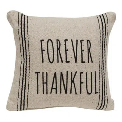 Homegifo Forever Thankful Striped Natural Pillow