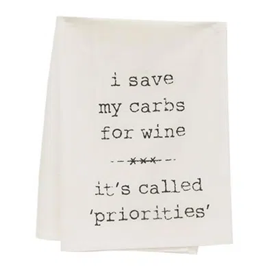 Homegifo *i Save My Carbs For Wine Dish Towel