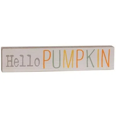 Homegifo *hello Pumpkin Multi Color Wood Block