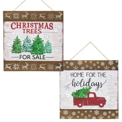 Homegifo *christmas Sign W/led Light 2 Asstd.