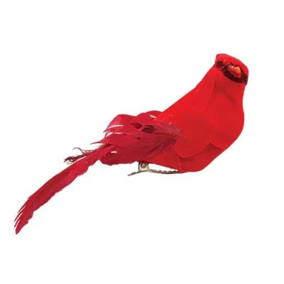 Homegifo Mini Feather Cardinal Clip Ornament *must Order In Multiples Of 12*
