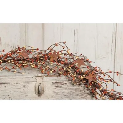 Homegifo Pip Berry Garland With Stars Pumpkin Spice 40"