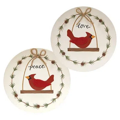 Homegifo Peace & Love Cardinal Plate 2 Asstd.