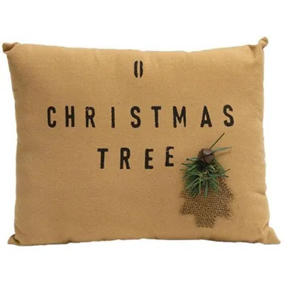 Homegifo O Christmas Tree Primitive Pillow