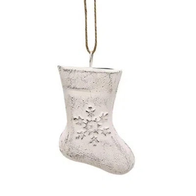 Homegifo Shabby Chic Snowflake Embossed Metal Stocking Ornament