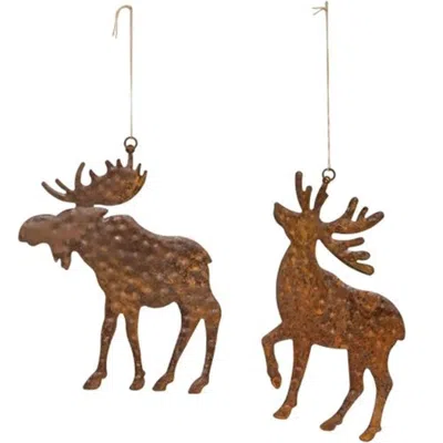 Homegifo Rusty Reindeer Or Moose Ornament 5" 2 Asstd.