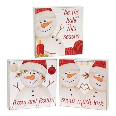 Homegifo Snow Much Love Box Sign 3 Asstd.