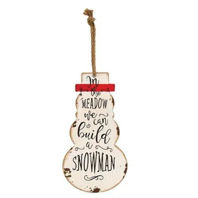 Homegifo Distressed Metal In The Meadow Snowman Hanger