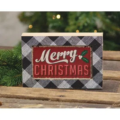 Homegifo *black & White Plaid Merry Christmas Sign