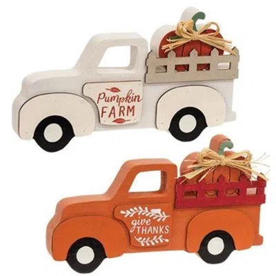 Homegifo *harvest Pumpkin Truck Sitter 2 Asstd.