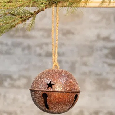 Homegifo Vintage Glitter Rusty Bell Ornament 2.5"