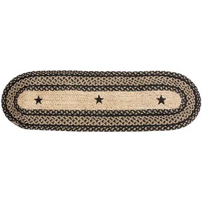 Homegifo Braided Black Star Jute Runner