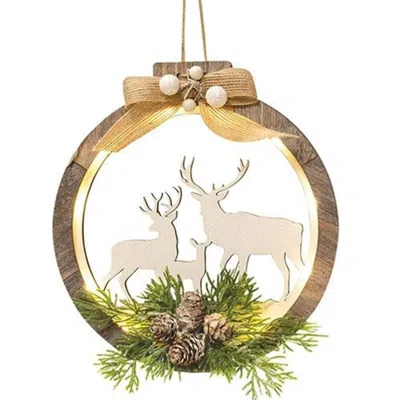 Homegifo *round Reindeer Cutout Ornament