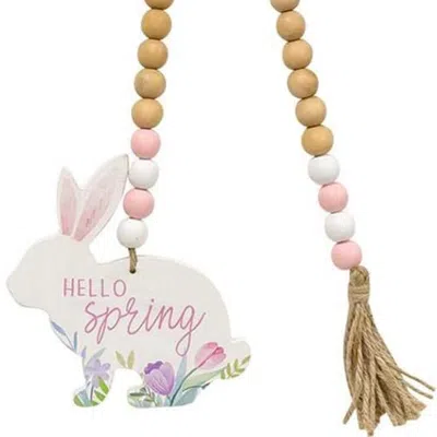 Homegifo Hello Spring Wooden Bead Garland W/bunny