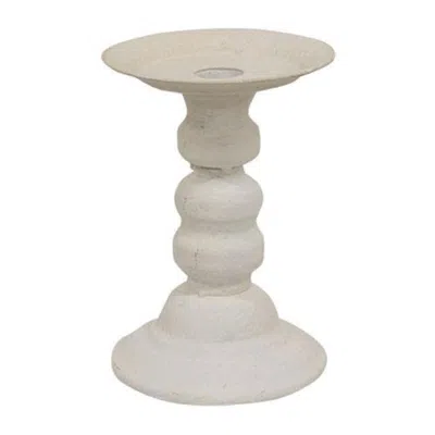 Homegifo White Metal Shabby Chic Candle Holder