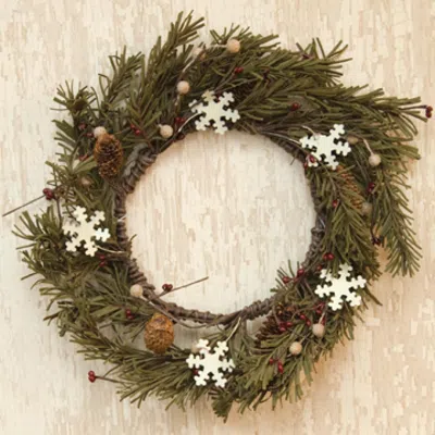 Homegifo Pine & Snowflakes Wreath - 12"