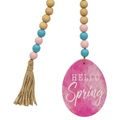 Homegifo *hello Spring Wood Bead Garland W/easter Egg