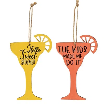 Homegifo Margarita Words Wooden Ornament 2 Asstd.