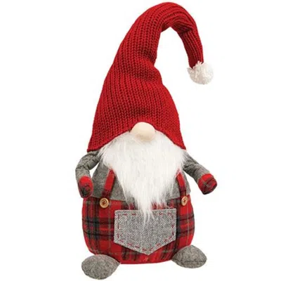Homegifo Large Winter Plaid Overalls Gnome