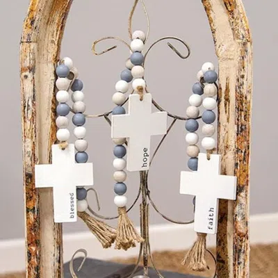 Homegifo Hope Blessed Faith Beaded Cross Hanger 3 Asstd.