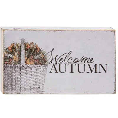 Homegifo Welcome Fall Watercolor Box Sign 2 Asstd.