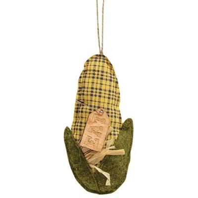 Homegifo *primitive Fabric Corn Cob Ornament With "eat" Tag