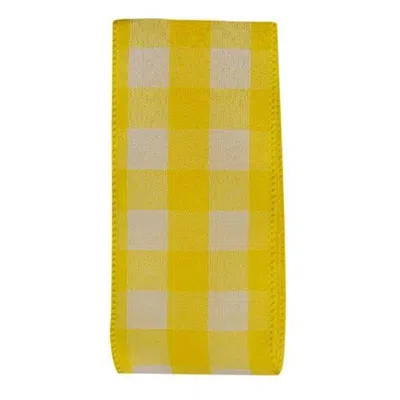 Homegifo *yellow & White Buffalo Check Ribbon